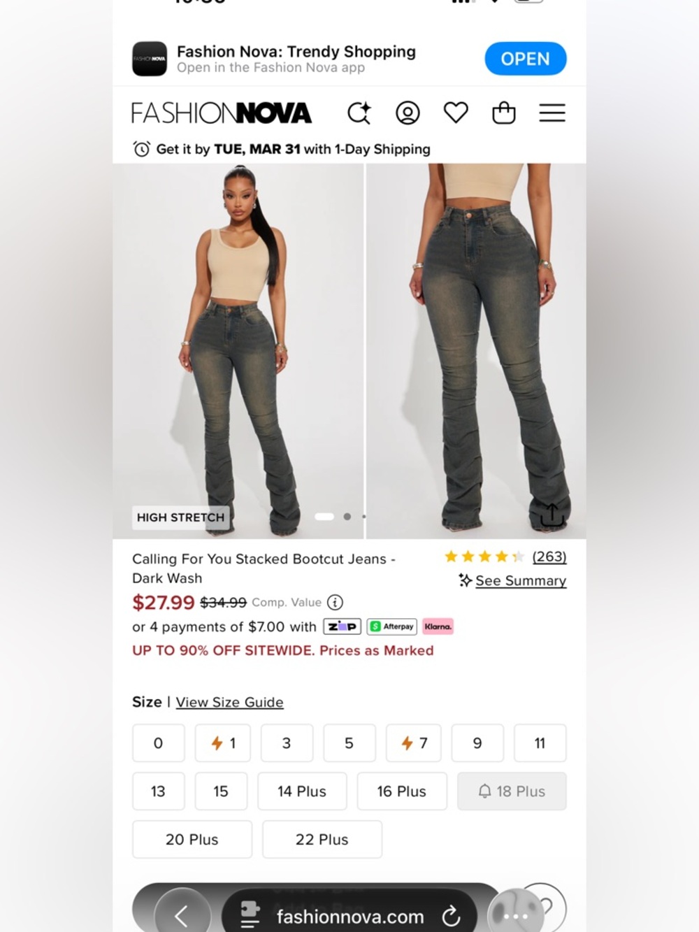 (SIZE 9) Fashion Nova Women's Calling For You Stacked Bootcut Jeans - Picture 3 of 3